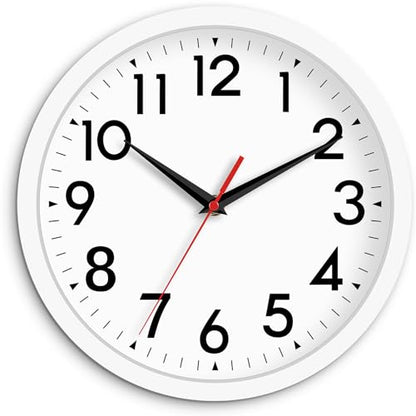 DAXSMY 10 Inch Wall Clock, Battery Operated Silent Non Ticking - color: C-white, size: 10"