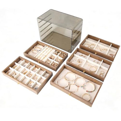 Stackable Jewelry Organizer Box - size: 5 Drawers