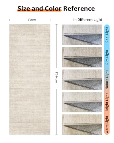 3x8 Runner Rug Non Slip, Washable Rug Runners for Hallways,Beige - color: Stripe-beige, size: 3' x 8' (Runner)