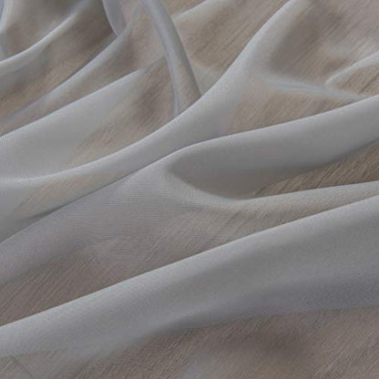 Tab Top Sheer Curtains, Silver Gray, 57(H) X55(W) in - color: Silver Gray, size: 55"W x 57"L (Pack of 1)