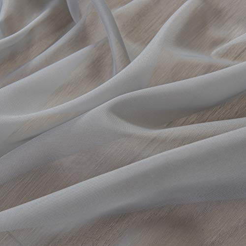 1 PCS Tab Top Semi Sheer Curtain, Silver Gray, 96H x 55W in - color: Silver Gray, size: 55"W x 96"L (Pack of 1)