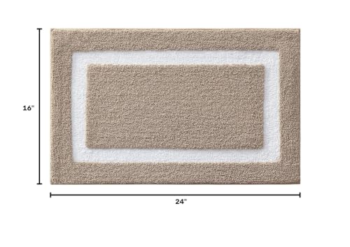 LUMI Bathroom Rug, Non Slip Absorbent Bath Mat, Khaki, 16"x24" - color: Khaki, size: 16"x24"