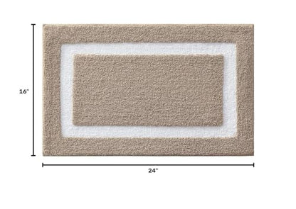 LUMI Bathroom Rug, Non Slip Absorbent Bath Mat, Khaki, 16"x24" - color: Khaki, size: 16"x24"