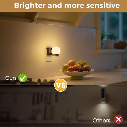 L LOHAS LED Night Lights Plug Into Wall, Dusk to Dawn Sensor - color: Gold 3000K Ball, size: 1 Pack