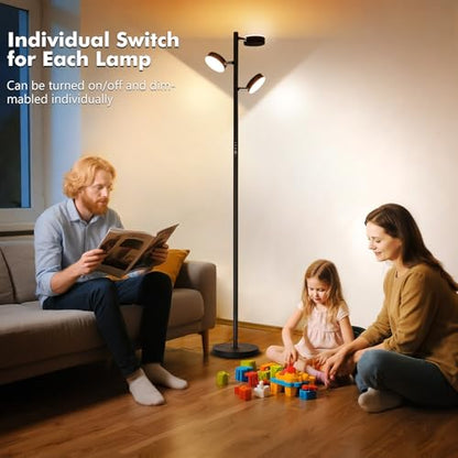 Tree Floor Lamp for Living Room - Modern Black Standing Lamp - color: Black