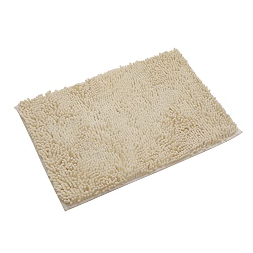Non-Slip Bath Rug,Extra Soft Microfiber Bedroom Shag Carpet with Anti-Slip Backing,Water/Dust Absorbent Fast Dry Shower Mat,Sound Insulated Stairs Pad,Machine Washable (Beige,19 x 31 Inches) - color: Beige, size: 19"x31"