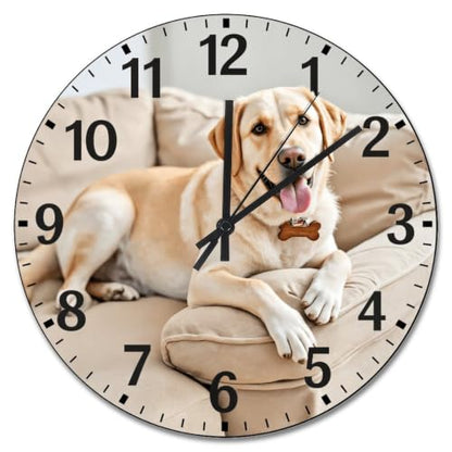 Labrador Retriever Wall Clock Yellow Lab Dog Wooden Wall Clock - color: Style-5, size: 15 inch