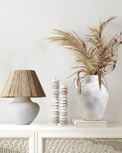 UPWOIGH 12in Ceramic Flower Vase with Handles - color: Off-white, size: 12''
