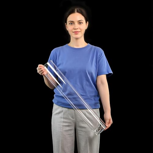 CYS Excel Clear Glass Cylinder Vase (H:24" D:4") | Multiple Size Choices Glass Flower Vase Centerpieces | Hurricane Floating Candle Holder Vase - size: H-24" D-4"