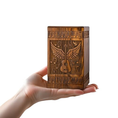 Guitar Wings Keepsake Urns for Human Ashes, Set of 4, Black - color: Antique Black, size: Keepsake Set of 4 (20 Cu In Each)