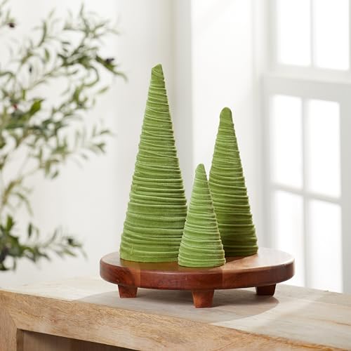 Your Heart's Content Fern Velvet Trees Set of 3 (Fern) - color: Fern