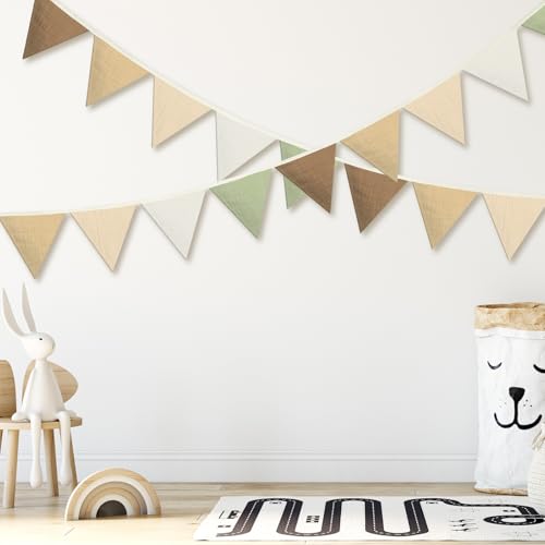 Oudain 2 Pcs Pennant Banner Flags Nursery Garland Triangle, Boho Color - color: Boho Color