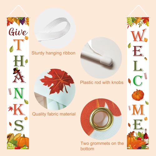 Thanksgiving Decorations Indoor Outdoor GIVE THANKS Banner 72"X12"