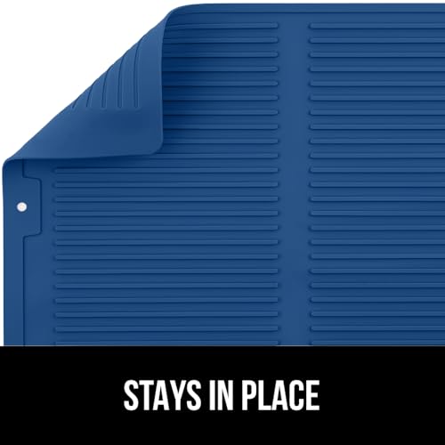 GORILLA GRIP Patented BPA-Free Silicone Dish Drying Mat, 18x16, Blue - color: Blue, size: 18" x 16", style: Silicone