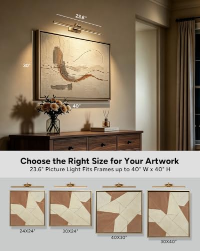 23.6" Gold Battery Picture Light for Wall Art - size: 23.6 Inch