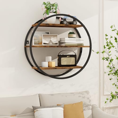 Circle Shelf Wall Decor, 3 Tier Decorative Round Wall Shelf - size: Circular