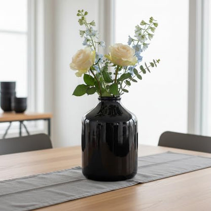Sunddo Black Ceramic Vase, 7 Inch - color: Black, size: 7 inch