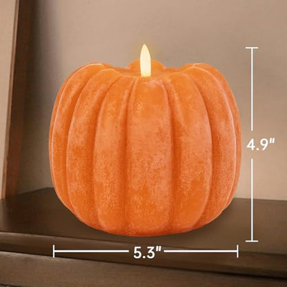 Fall Decorations for Home - Flickering Flameless Wax Pumpkin LED Candle