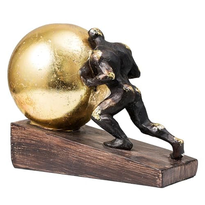Lukitas Sisyphus Sculpture Statue Decor, Struggler Figurine, Resin L8.5'' - color: Push Ball