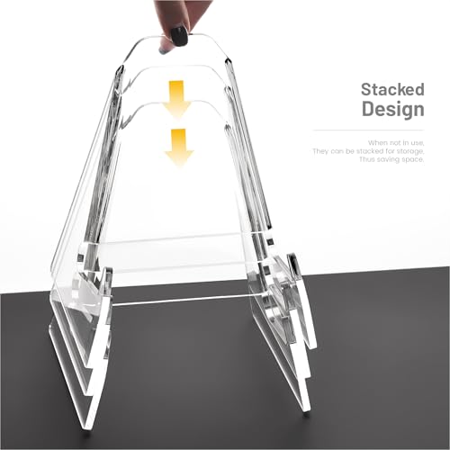 YUXUN Plate Stands for Display, 2 Pack Clear Acrylic Display Stand - size: 7.6 Inch