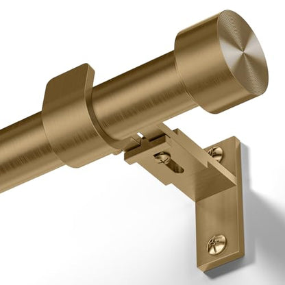 Brass Curtain Rod 36-120 Inch, Warm Gold Curtain Rods for Windows - color: Warm Gold, size: 36''-120'' (1 Pack)