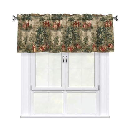 French Country Curtain Valance 54x18 Inches Window Treatment Rod Pocket Valance for Kitchen Bathroom Bedroom - color: French Country