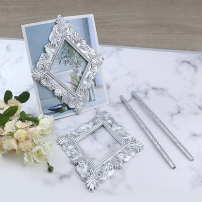 2 Pack Silver Rhombus Curtain Tiebacks, Square Drapery Holdbacks - style: 8 Crystals Silver