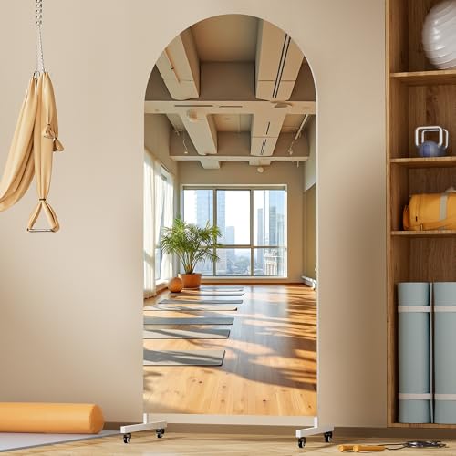 Hasipu 71" x 28" Arched Full Length Mirror on Wheels - size: 78.87"L x 27.56"W
