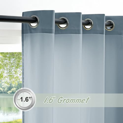 RYB HOME Non See Through Stone Blue Sheer Curtains 72 inches Long - color: Stone Blue, size: 52"W x 72"L (Pack of 2)