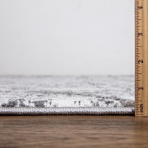 Keen Home Design Abstract Non-Shedding Runner Rug, Soft Thick Pile, 2x8 - color: Abstract Cream/Grey, size: 2'8" x 7'7" (Runner)