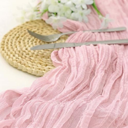 10 Pack Pink Cheesecloth Table Runner 17 x 108 Inch - color: Pink, size: 10Pcs - 9 Ft