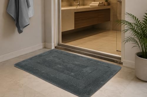COTTON CRAFT Bath Rugs - 2 Pack Large 20x30 Soft Plush Bath Mats - Charcoal - color: Charcoal, size: 20x30 Inches