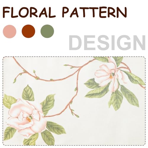 Leeva Linen Look Floral Window Valance, Rod Pocket, 52 x 18, 1 Panel - color: C1, size: 52"W x 18"L (Pack of 1)
