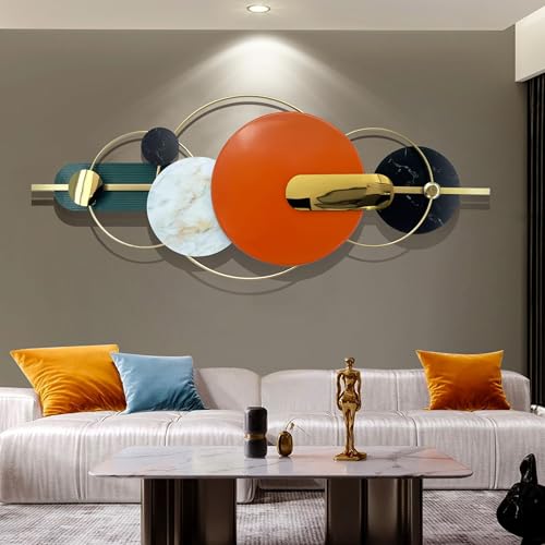 Metlzks Large Metal Wall Art,Orange,60×24 In,Wall Decor for Living Room - color: Orange