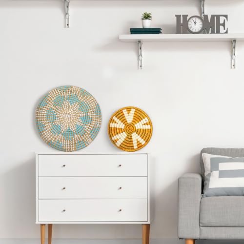 Tatuo 11 Pcs Boho Wall Basket Decor Woven Wall Hanging Art, Bright - style: Bright