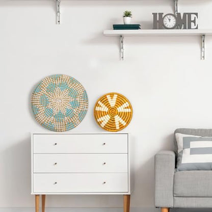 Tatuo 11 Pcs Boho Wall Basket Decor Woven Wall Hanging Art, Bright - style: Bright