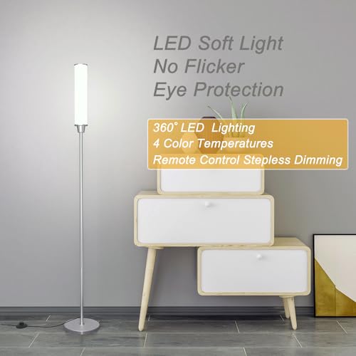 Nukanu Floor Lamp with Remote Control,Nickel - color: Nickel