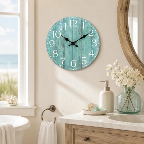 8 Inch Wall Clock, Silent Battery Operated Analog Clock, Teal - color: C-teal, size: 8"