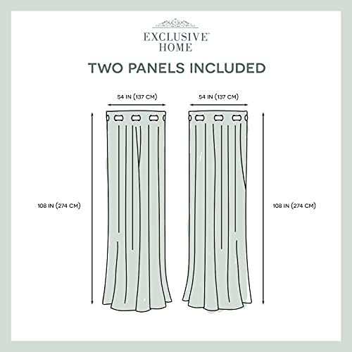 Exclusive Home Chateau Striped Faux Silk Grommet Top Curtain Panel Pair, 54"x108", Black Pearl (Pack of 4) - color: Black Pearl, size: 54"W x 108"L (Pack of 8)