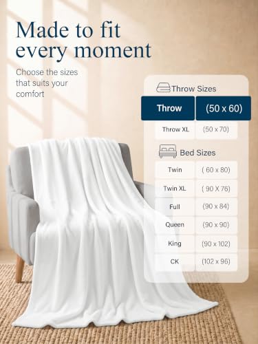 Utopia Bedding Ultra Soft Fleece Bed Blanket Throw Size White (50x60 Inch) - color: White, size: Throw (50x60 Inch)