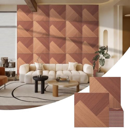 BUBOS 6-Pack Acoustic Panels, Wood Grain Sound Absorbing Panels, 23.6x23.6 - color: Deep Diamond Weave, size: 72 * 48 Inches