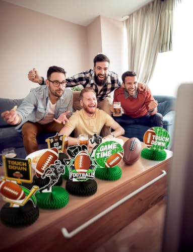 10Pcs Football Party Decorations, Football Centerpieces for Table - style: Football Party