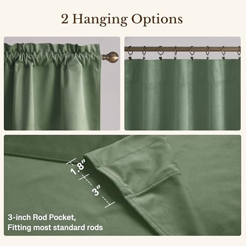 StangH Sage Green Valance for Windows 52x18 Inch, 1 Panel - color: Sage Green, size: 52"W x 18"L (Pack of 1)