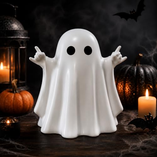 Halloween Ghost Figurine Cute Spooky Ghost Statue Indoor Decorations Farmhouse Tiered Tray Decor for Home, Desk, Party Decor - color: Style-4