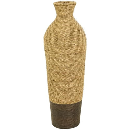 Deco 79 Seagrass Handmade Decorative Vase Tall Woven Floor Centerpiece Vase, Vase for Home Decoration 11" x 11" x 33", Brown - size: 11" x 11" x 33"