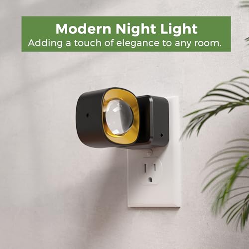 L LOHAS LED Night Light Projector, Night Lights Plug into Wall Light Sensor - color: Black