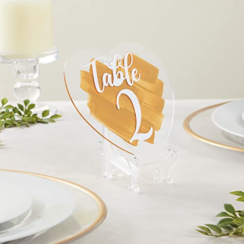 Juvale Mini Clear Acrylic Easel Stands - 24-Pack, 5.3-Inch, Clear Plastic - Mini Easel Sign Stand & Greeting & Place Card Display - Tabletop Photo Holders & Plate Holders
