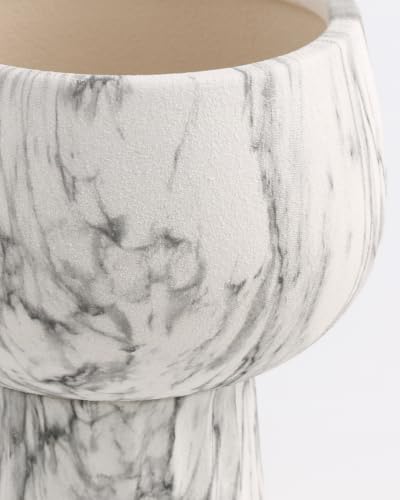 Self Watering Pots for Indoor Plants, 6 Inch Ceramic African Violet Pot - color: Marble 6″