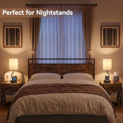 Fenmzee 18" Bedside Lamps for Bedroom Set of 2 - Table Lamp for Nightstand - color: Cream & Black