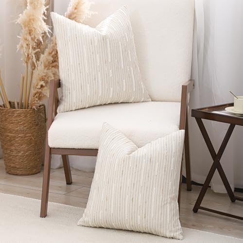 Boho Jacquard Throw Pillow Covers 16x16 Set of 2 Beige Khaki Grey - color: Beige+khaki+grey, size: 16" x 16" (Pack of 2)
